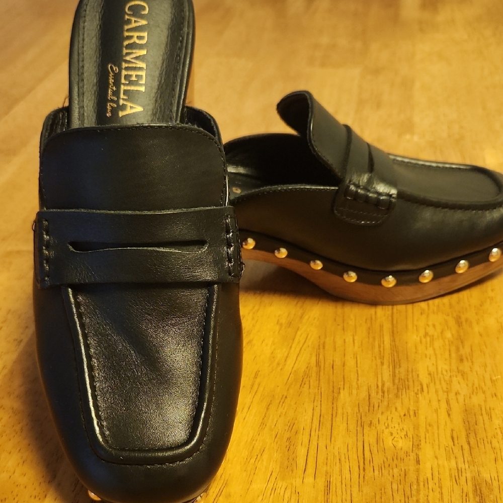 Carmela Black Women's Mules with Studded Detail